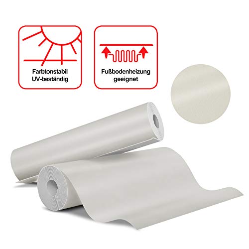 CV Suelo de vinilo monocolor Expotop – Suelo de PVC resistente a la abrasión – muchos colores (100 x 700 cm, blanco)